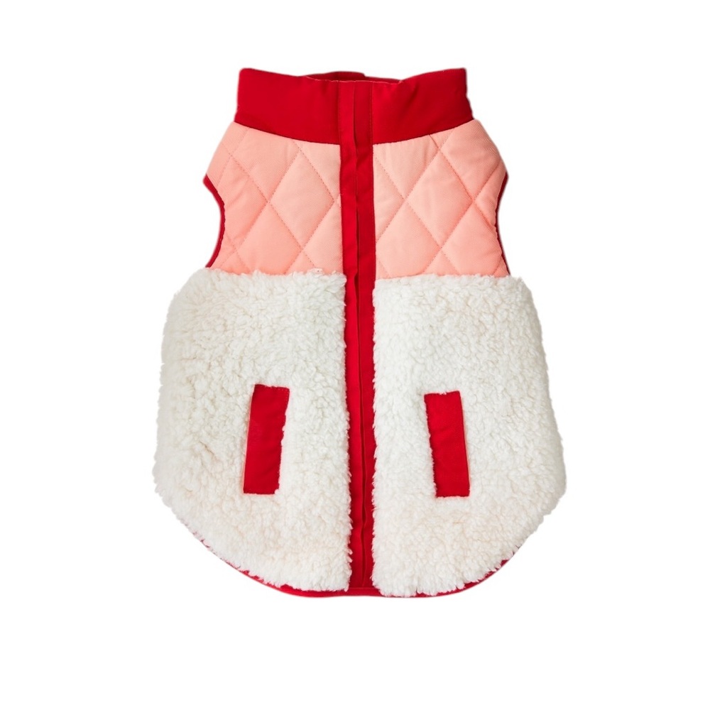 Vibrant Life Sherpa Contrast Yoke Quilted Pet Jacket NEW!